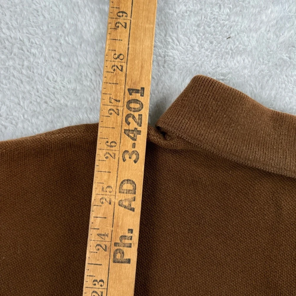 Polo Ralph Lauren Custom Fit Pique Polo Shirt Mens XL Brown Short Sleeve Pony